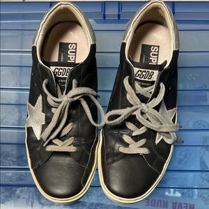 Golden Goose Black and Silver Sneakers